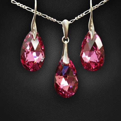 Sudraba komplekts "Baroka (Rose Comet Argent Light)" ar Swarovski™ kristāliem